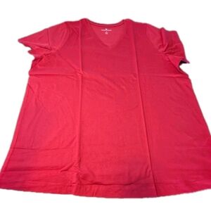 Woman Within Red Woman's V-Neck Top 22/24 1X NWOT